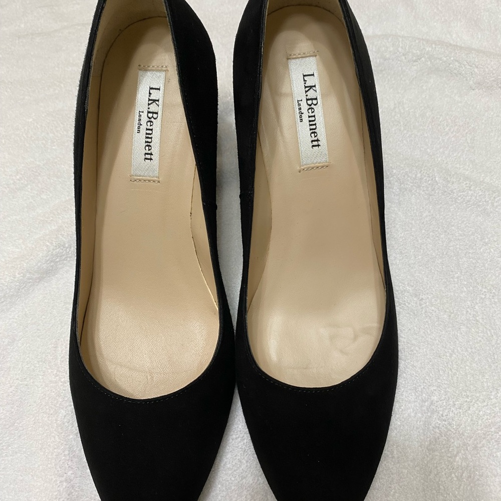 LK Bennett Black Suede Heels Size 37.5 - Picture 5 of 7
